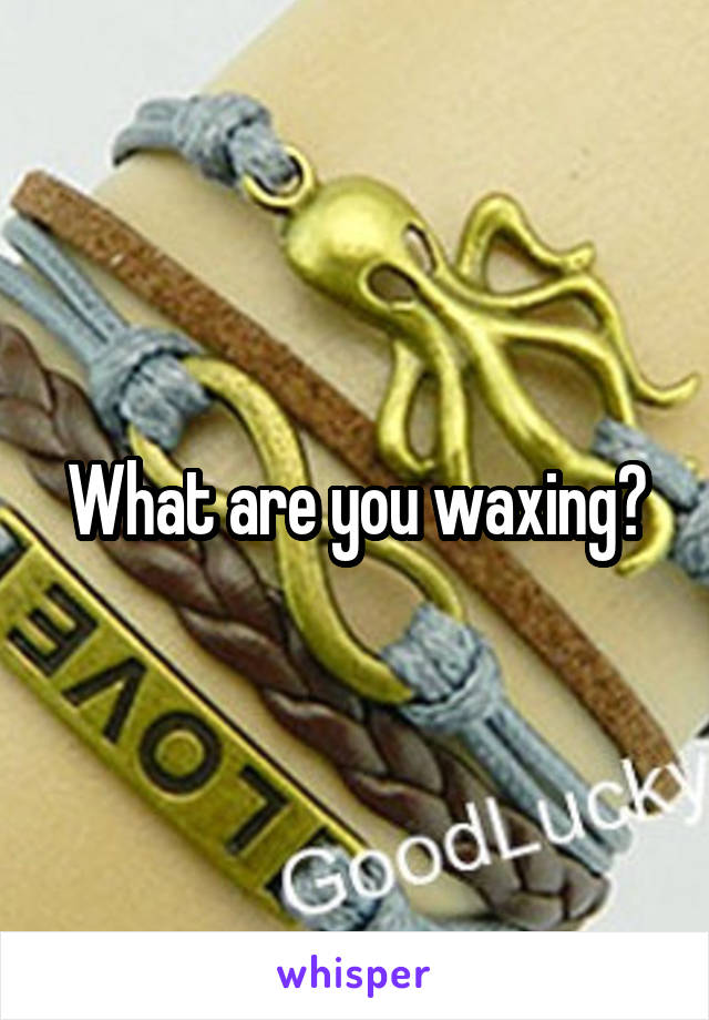What are you waxing?