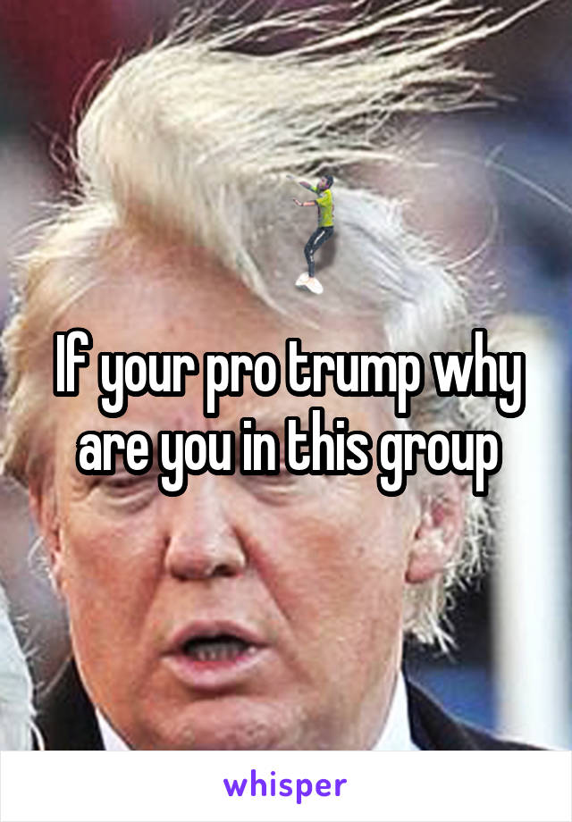 If your pro trump why are you in this group