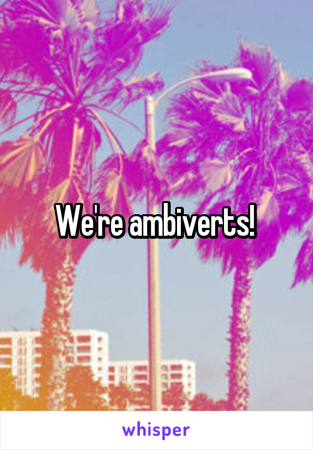 We're ambiverts! 