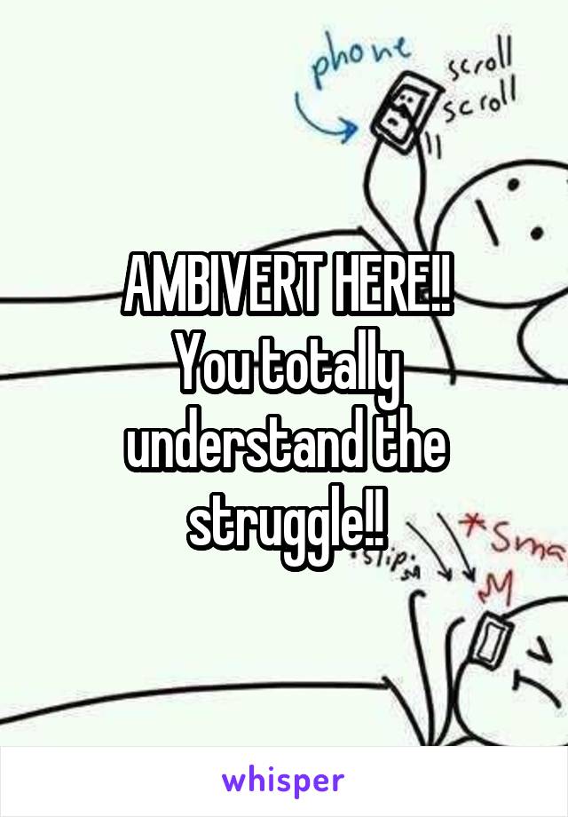 AMBIVERT HERE!!
You totally understand the struggle!!