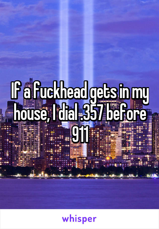 If a fuckhead gets in my house, I dial .357 before 911