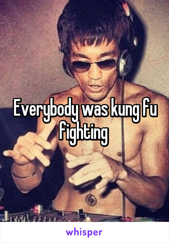 Everybody was kung fu fighting 