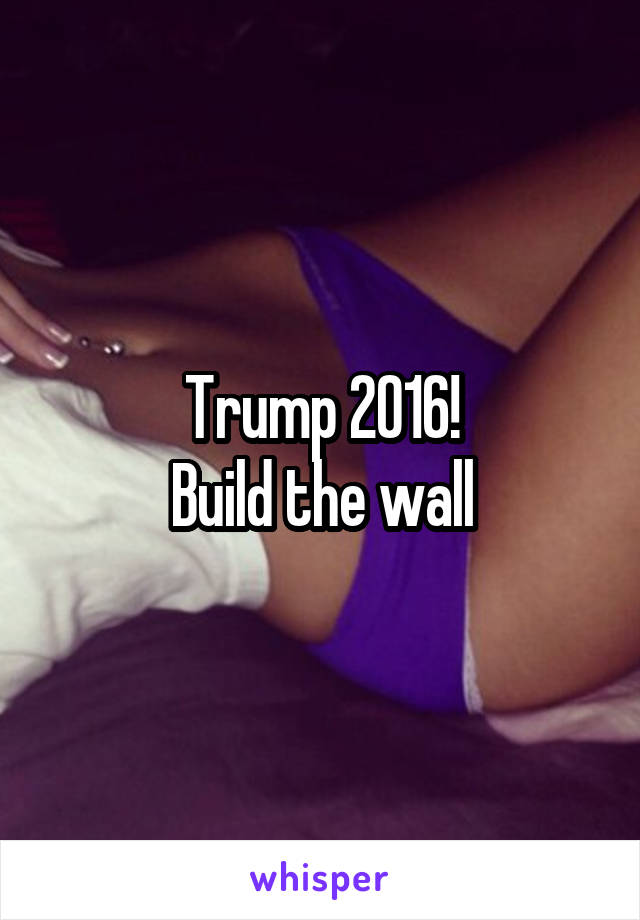 Trump 2016!
Build the wall