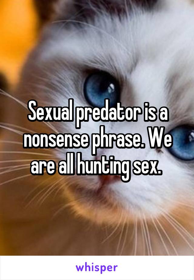 Sexual predator is a nonsense phrase. We are all hunting sex. 