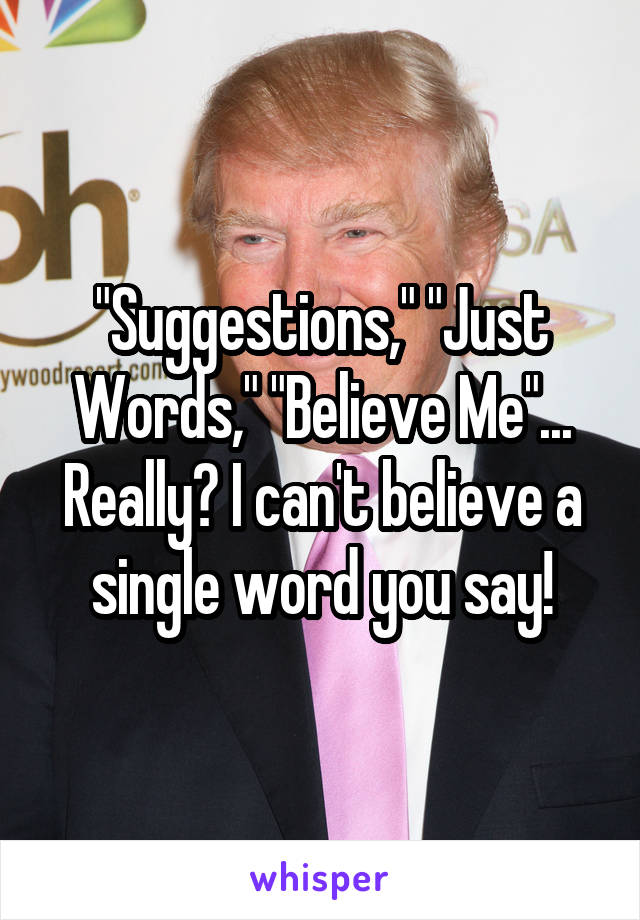 "Suggestions," "Just Words," "Believe Me"... Really? I can't believe a single word you say!
