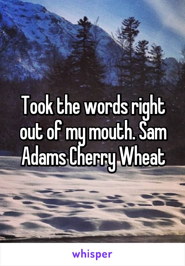 Took the words right out of my mouth. Sam Adams Cherry Wheat