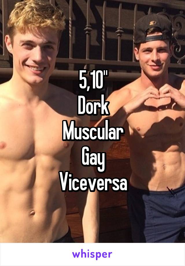 5,10"
Dork
Muscular
Gay
Viceversa