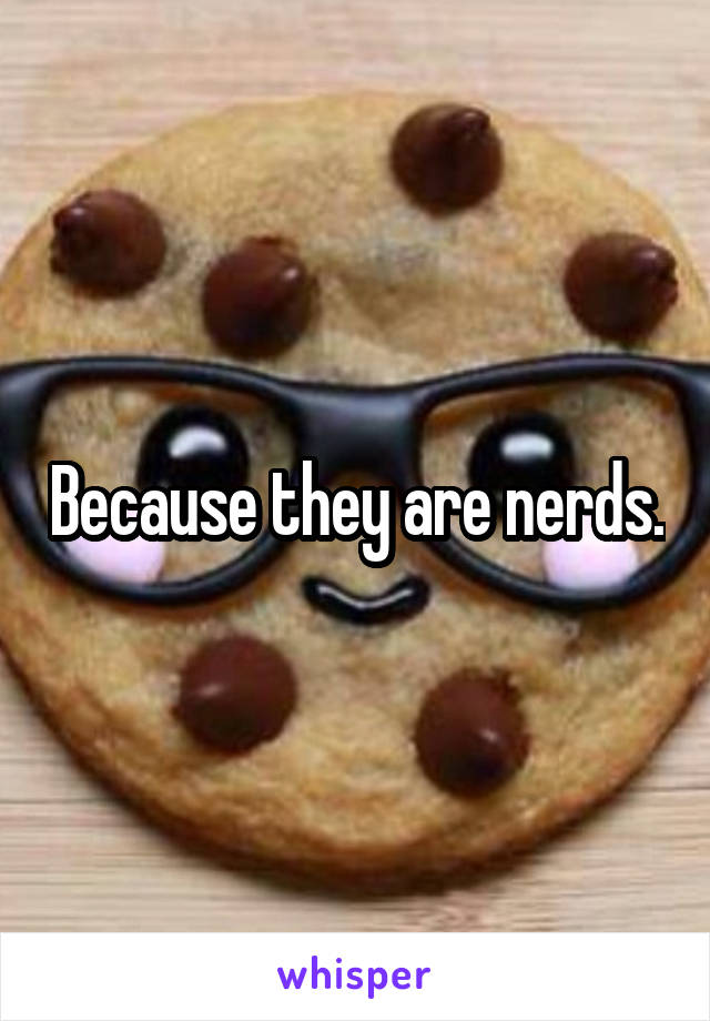 Because they are nerds.