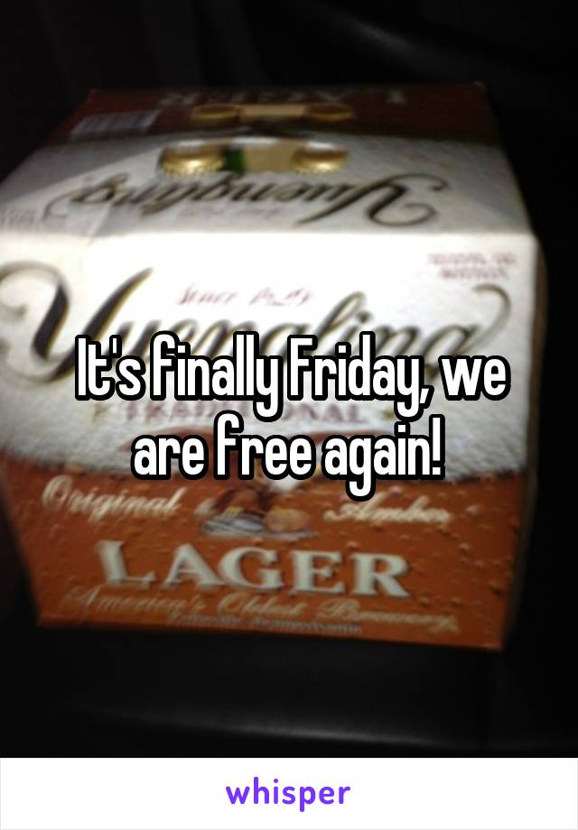 It's finally Friday, we are free again! 