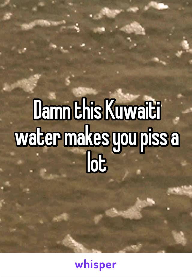 Damn this Kuwaiti water makes you piss a lot