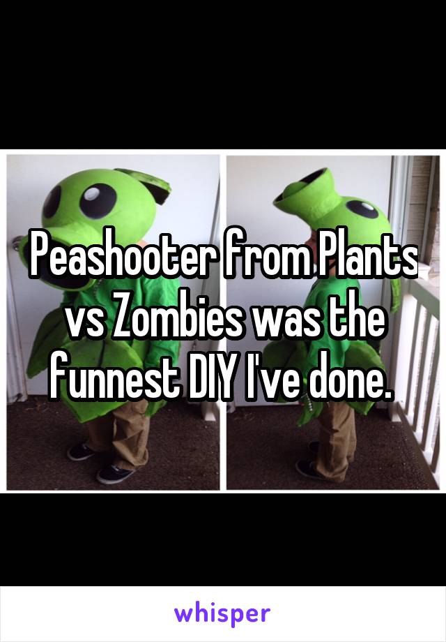 Peashooter from Plants vs Zombies was the funnest DIY I've done. 