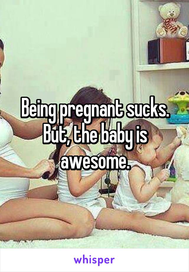 Being pregnant sucks. But, the baby is awesome.
