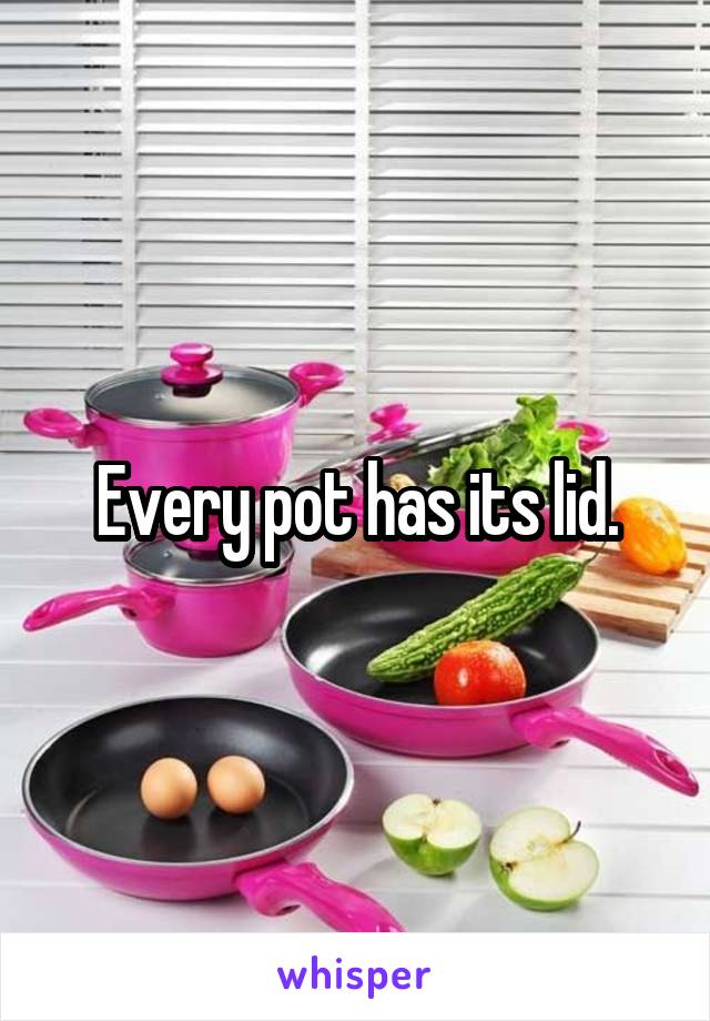Every pot has its lid.