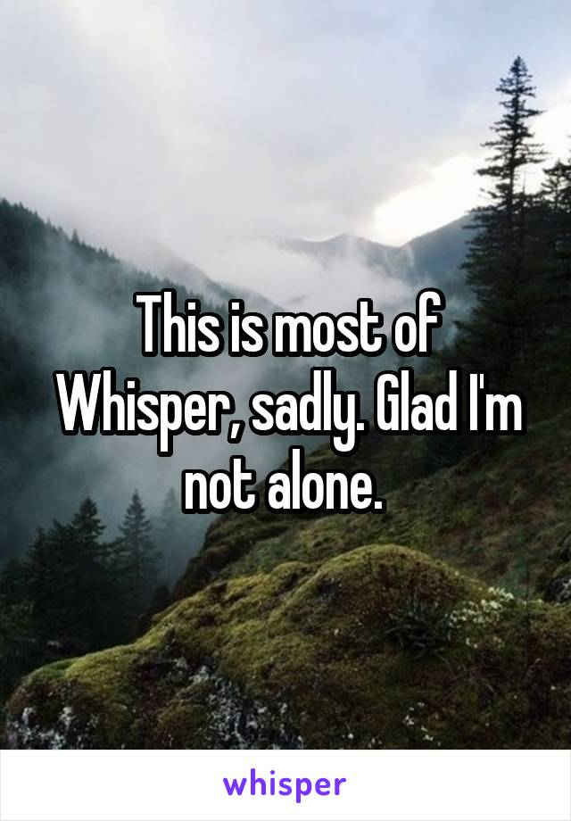 This is most of Whisper, sadly. Glad I'm not alone. 