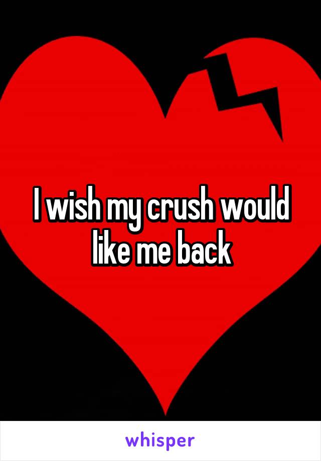 I wish my crush would like me back