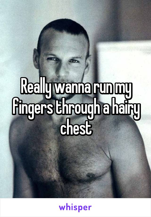 Really wanna run my fingers through a hairy chest