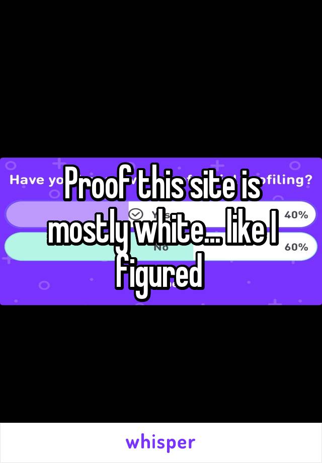 Proof this site is mostly white... like I figured 