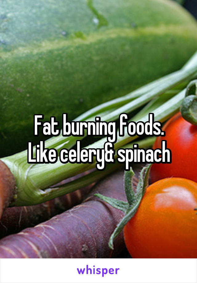 Fat burning foods.
Like celery& spinach