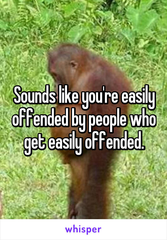 Sounds like you're easily offended by people who get easily offended.