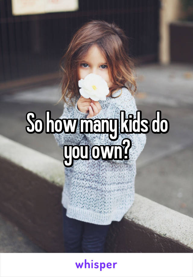 So how many kids do you own?