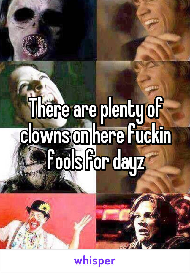 There are plenty of clowns on here fuckin fools for dayz