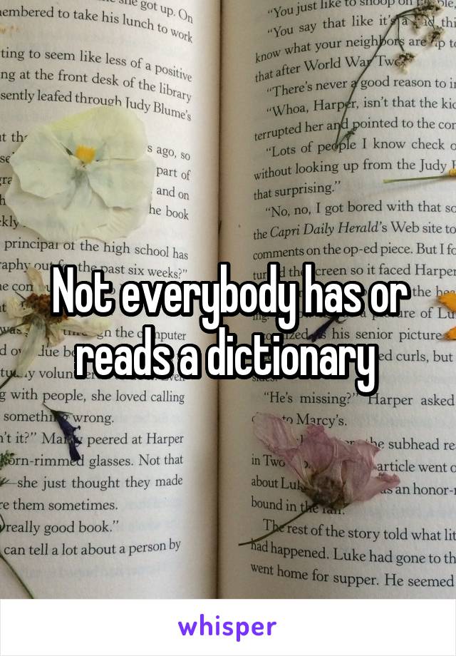 Not everybody has or reads a dictionary 