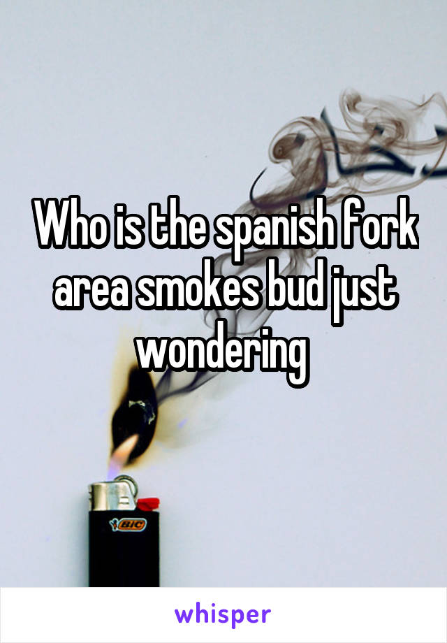 Who is the spanish fork area smokes bud just wondering 
