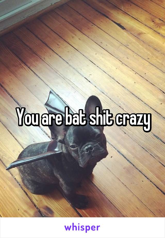 You are bat shit crazy