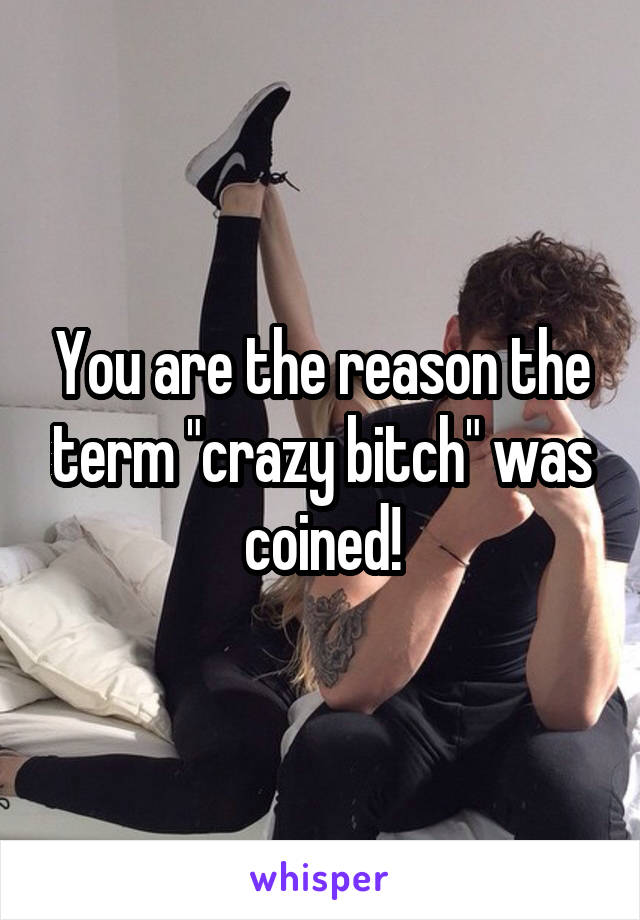 You are the reason the term "crazy bitch" was coined!