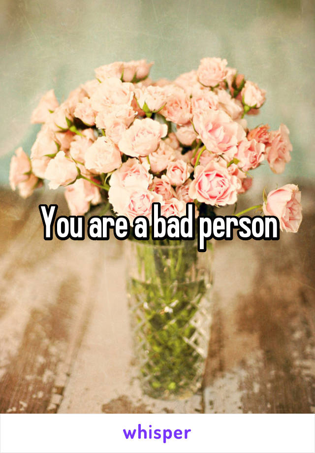 You are a bad person