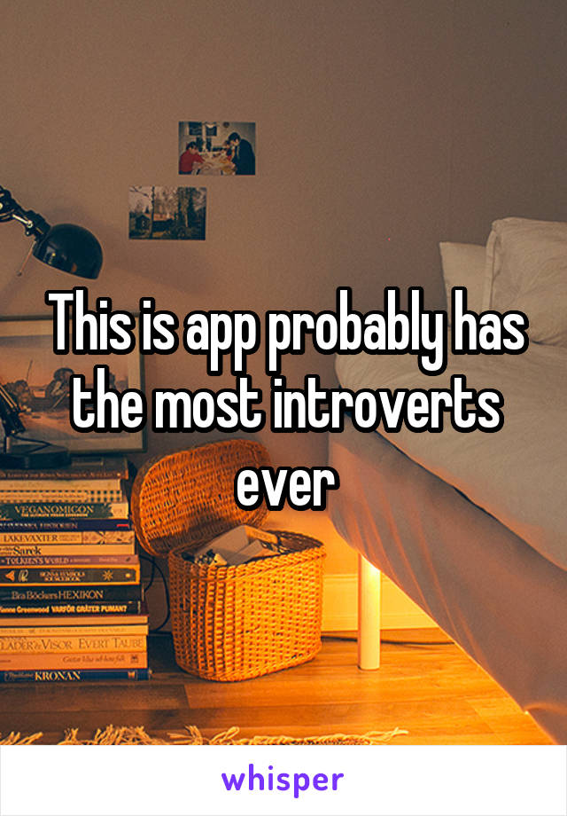 This is app probably has the most introverts ever