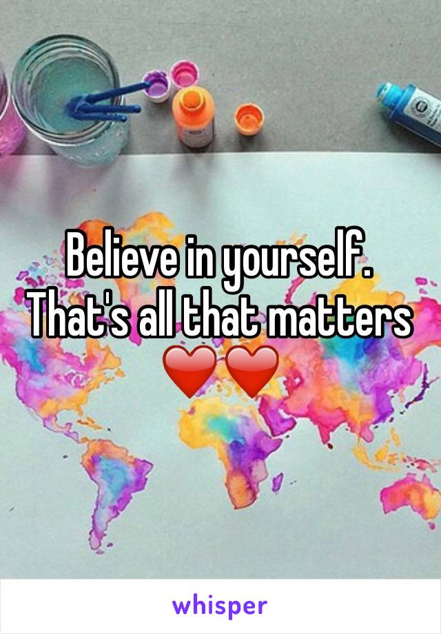 Believe in yourself. That's all that matters ❤️❤️