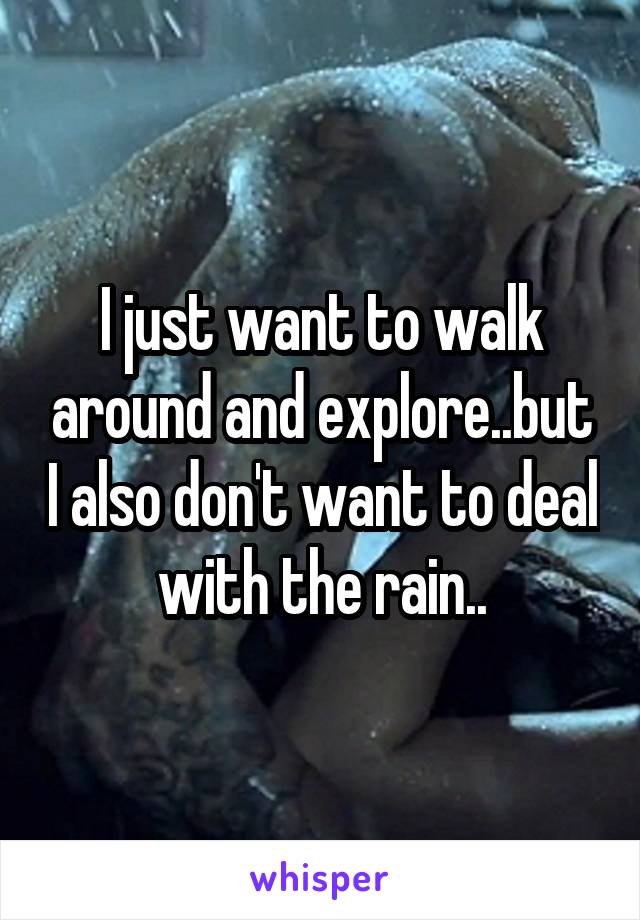 I just want to walk around and explore..but I also don't want to deal with the rain..