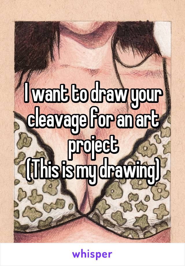 I want to draw your cleavage for an art project
(This is my drawing)