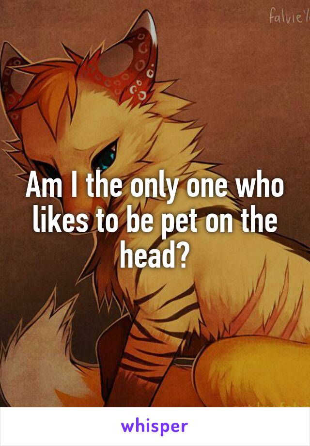 Am I the only one who likes to be pet on the head?