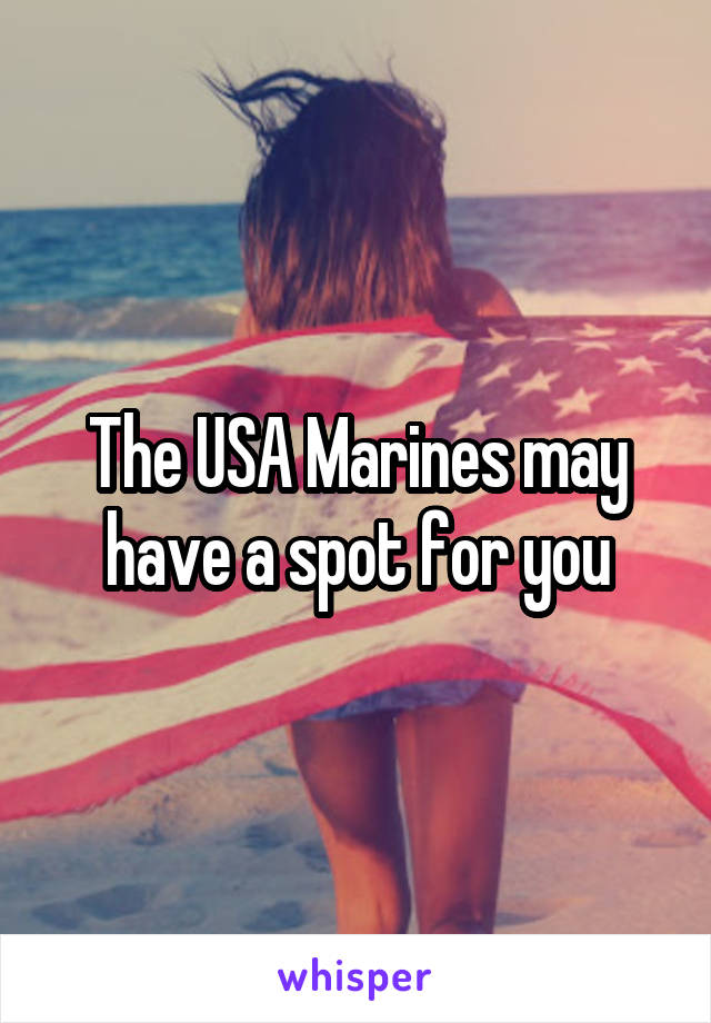 The USA Marines may have a spot for you