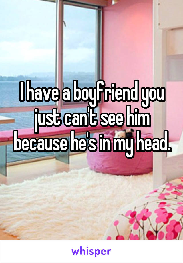 I have a boyfriend you just can't see him because he's in my head. 