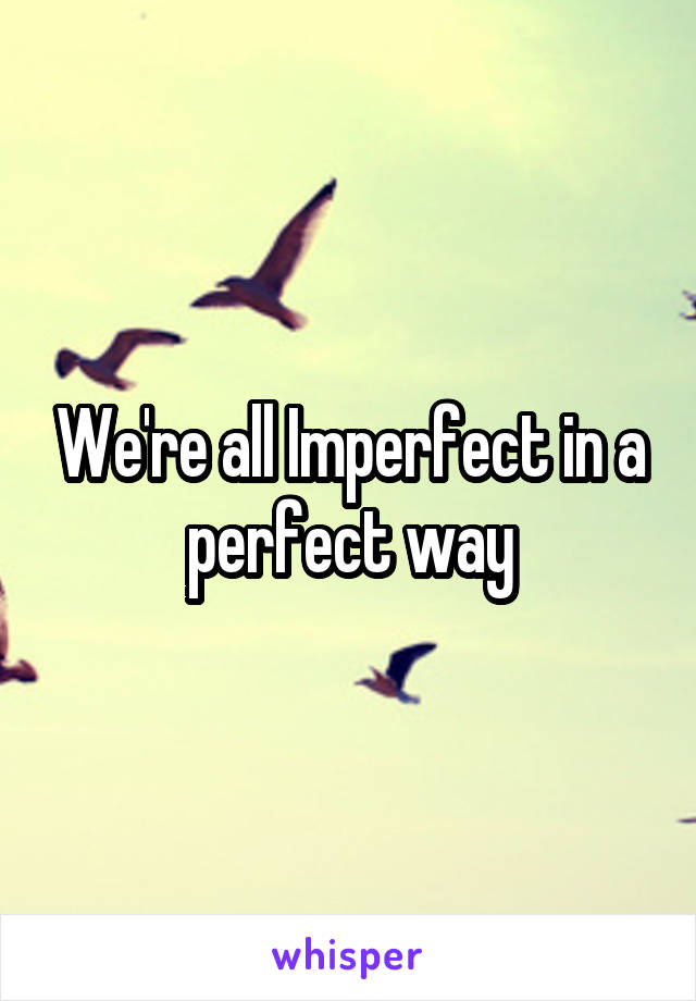 We're all Imperfect in a perfect way