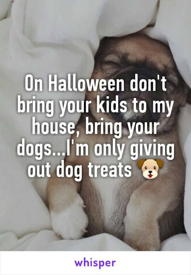 On Halloween don't bring your kids to my house, bring your dogs...I'm only giving out dog treats 🐶