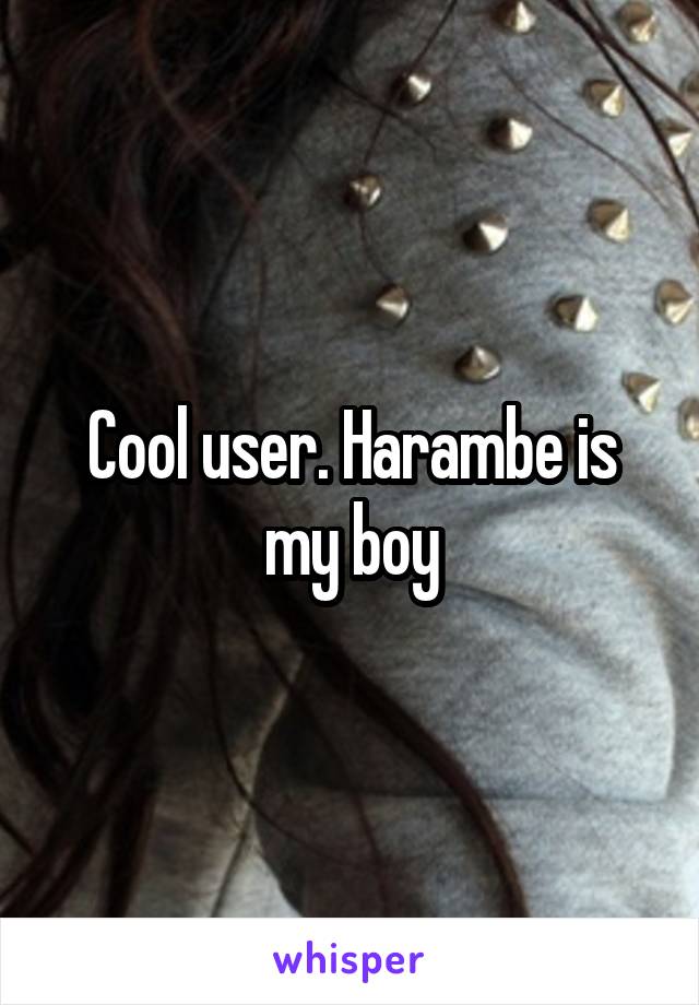 Cool user. Harambe is my boy