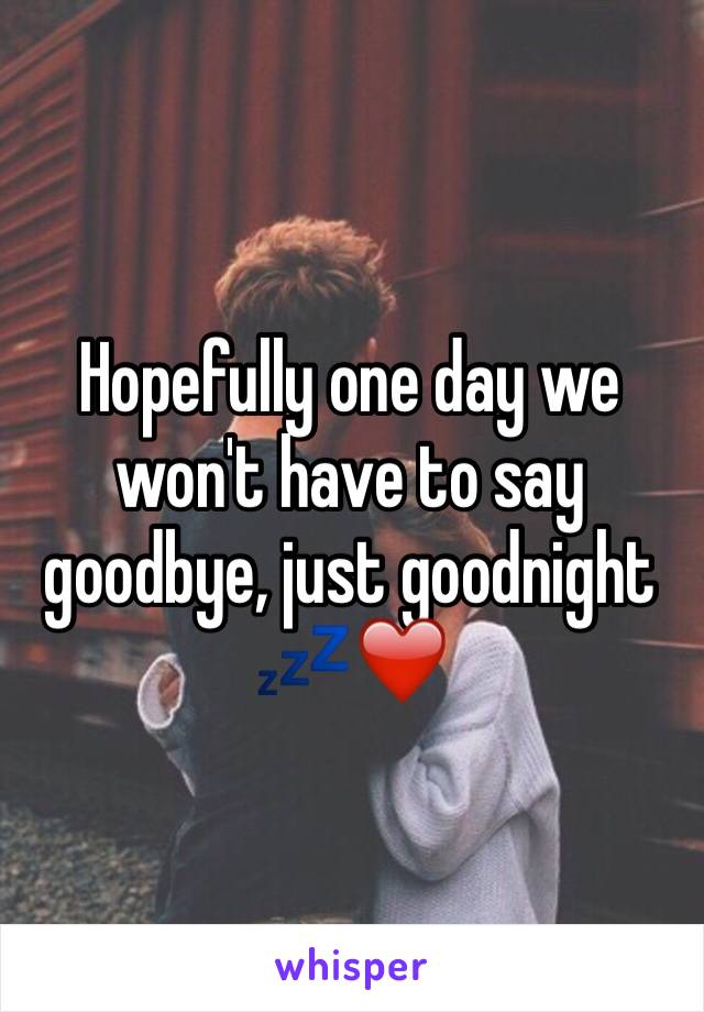 Hopefully one day we won't have to say goodbye, just goodnight 💤❤️