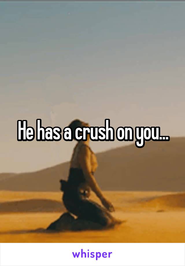 He has a crush on you...