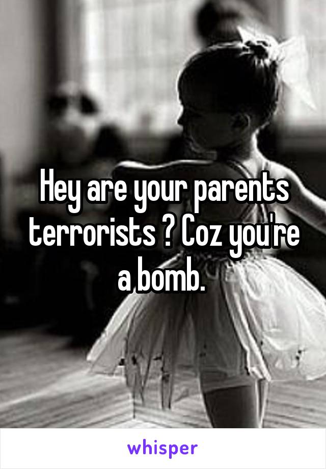 Hey are your parents terrorists ? Coz you're a bomb. 