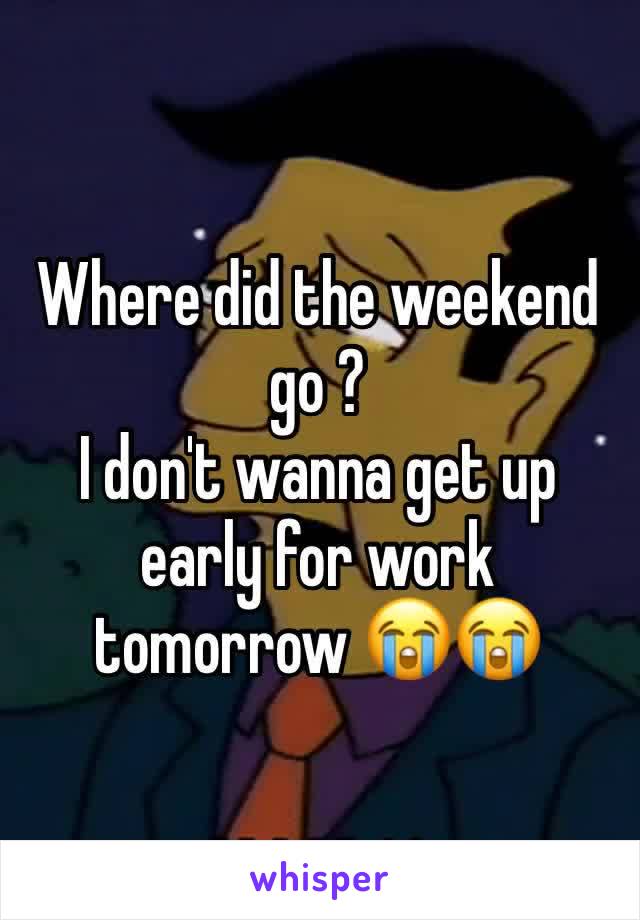 Where did the weekend go ? 
I don't wanna get up early for work tomorrow 😭😭