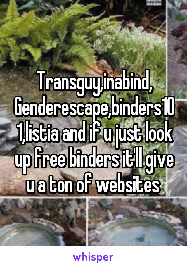 Transguy,inabind,
Genderescape,binders101,listia and if u just look up free binders it'll give u a ton of websites 