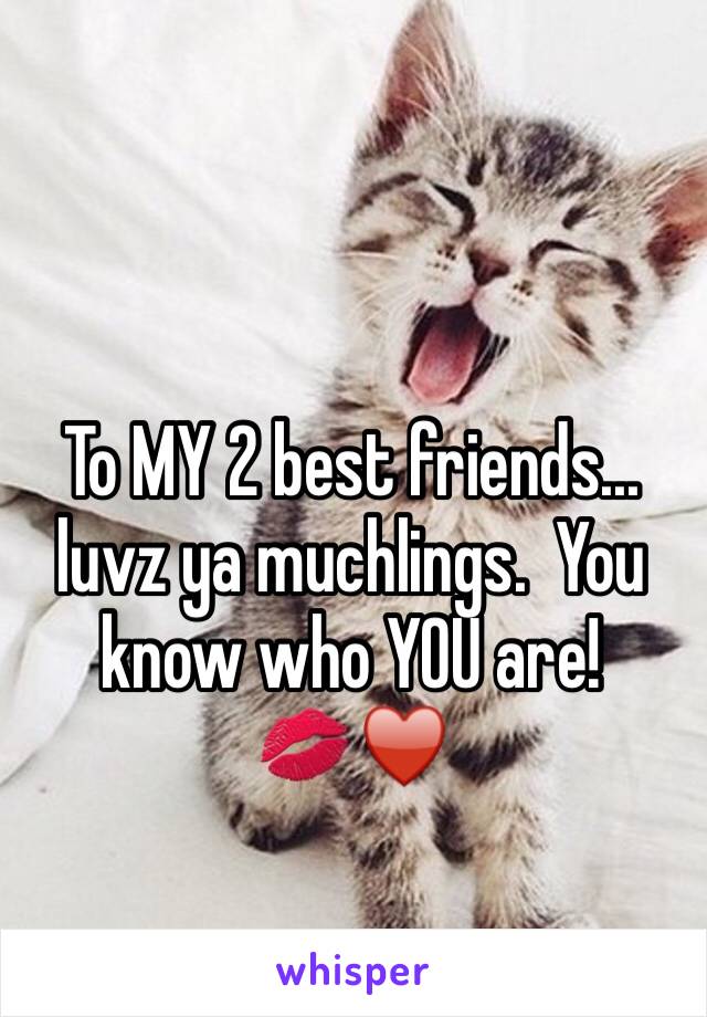 To MY 2 best friends... luvz ya muchlings.  You know who YOU are! 
💋♥️