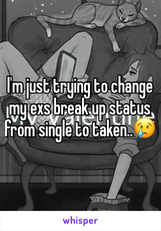 I'm just trying to change my exs break up status from single to taken..😢