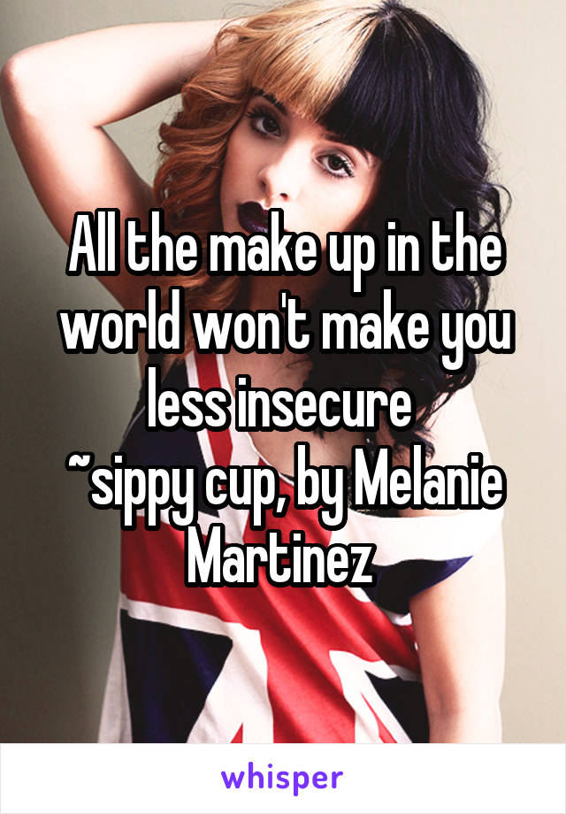 All the make up in the world won't make you less insecure 
~sippy cup, by Melanie Martinez 