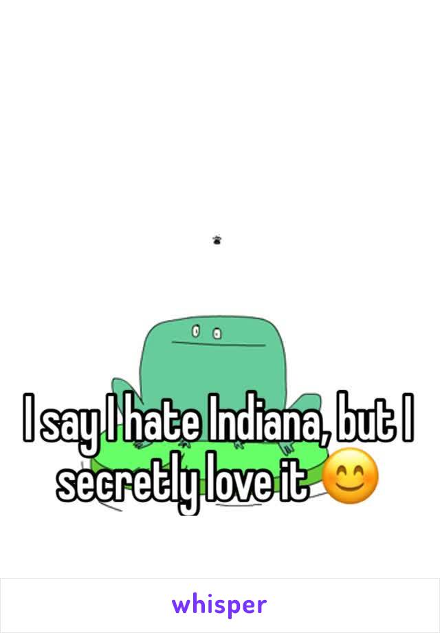 I say I hate Indiana, but I secretly love it 😊