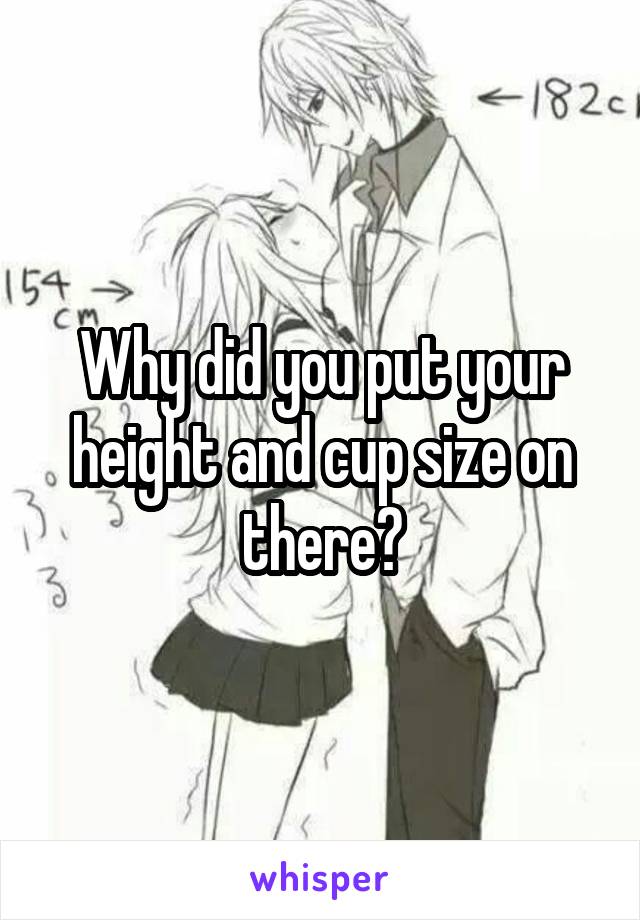 Why did you put your height and cup size on there?